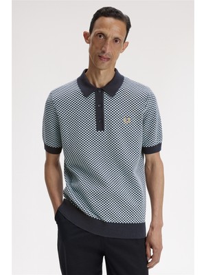 Fred Perry Chequerboard Knitted Shirt Men's Polo Shirt Multicolor