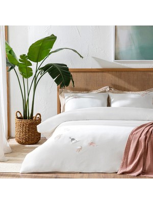 Chakra Matild Bamboo Double Duvet Cover Set 200X220 cm Ecru