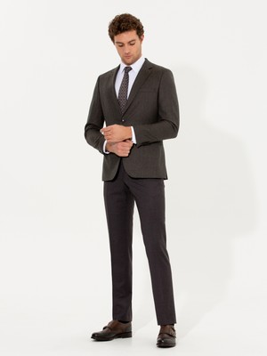 Cacharel Burgundy Slim Fit Tailored Trousers