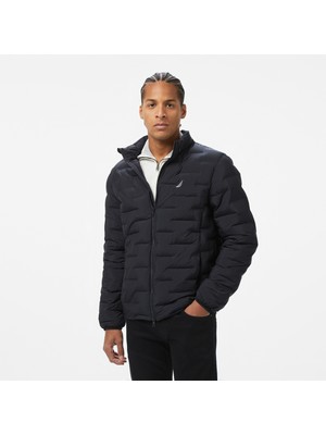 Nautica Men's Black Standard Fit Stand Collar Jacket