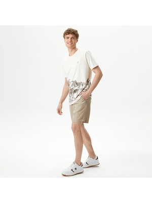 Nautica Men's Beige Classic Fit Linen Bermuda Shorts