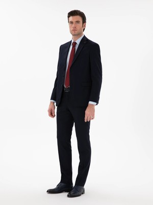 Cacharel Navy Slim Fit Dress Trousers