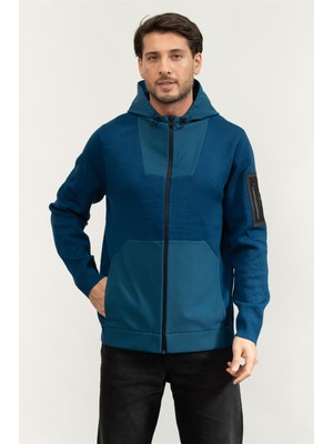 Boss Men's Zip-Up Sweatshirt Blue