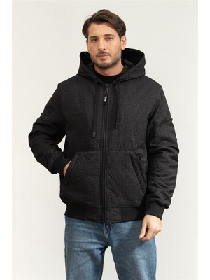 Versace Jeans Couture Men's Crinkle Argyle Nl Jacket Black