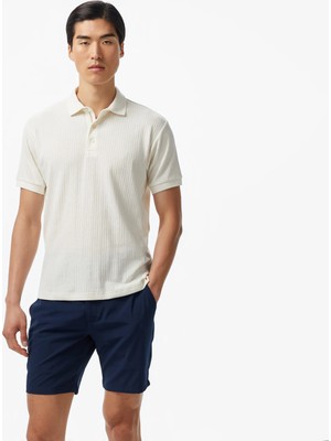 Nautica Men's Cream Classic Fit Polo Collar T-Shirt