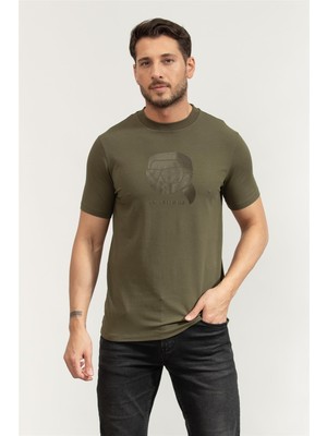 Karl Lagerfeld Crewneck Men's Crew Neck T-Shirt Green