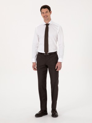 Cacharel Brown Slim Fit Tailored Trousers