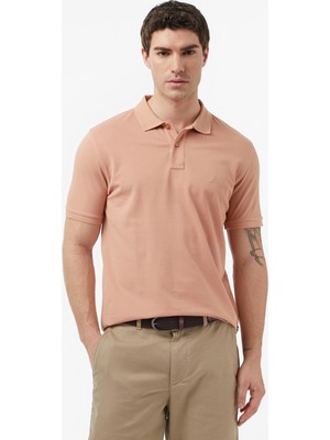 Nautica Men's Beige Regular Fit Polo Collar T-Shirt