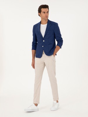 Cacharel Beige Carrot Fit Canvas Trousers