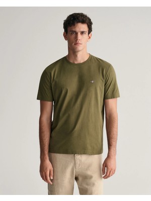Gant Men's Green Regular Fit Crew Neck T-Shirt
