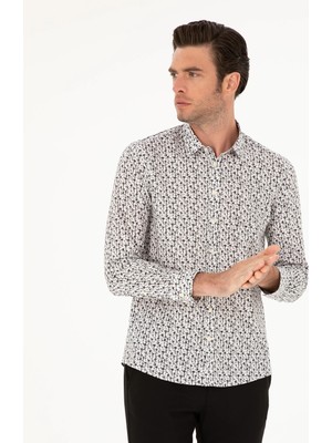 Cacharel White Slim Fit Long Sleeve Shirt