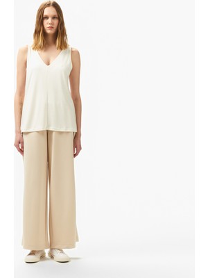 Nautica Women's Cream Regular Fit Sweatpants