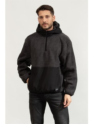 Ea7 Men's Hooded Sweatshirt Anthracite