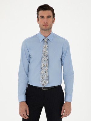 Cacharel Dark Blue Slim Fit Cotton Classic Shirt