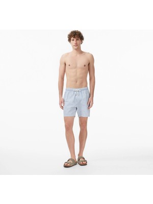 Nautica Men's Blue Regular Fit Striped Swim Shorts