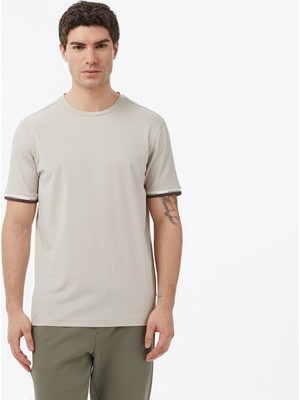 Nautica Men's Beige Regular Fit T-Shirt
