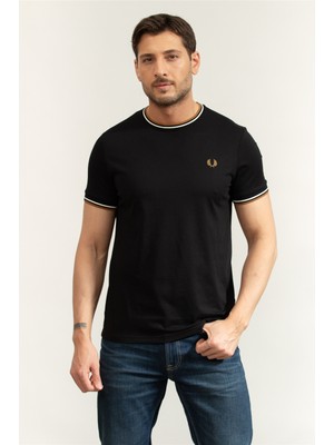 Fred Perry Twin Tipped T-Shirt Men's Crew Neck T-Shirt Black