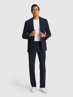 Cacharel Dark Navy Slim Fit Micro Pattern Notch Lapel Suit