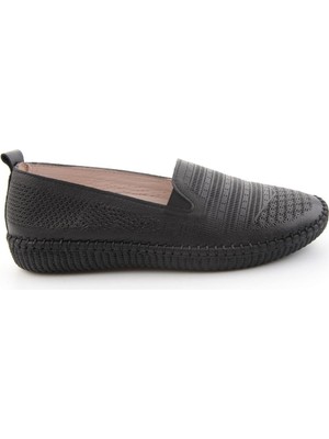 Bambi Black Genuine Leather Women's Ballet Flats K01462025103