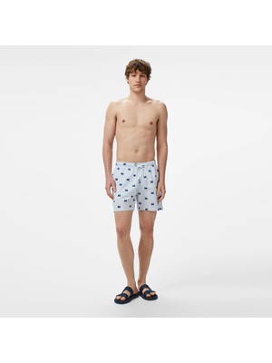 Nautica Men's Navy Regular Fit Striped Swim Shorts