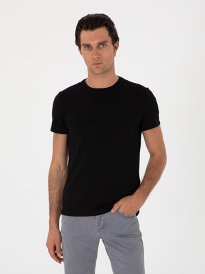 Cacharel Black Slim Fit Crew Neck T-Shirt