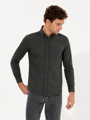 Cacharel Black Slim Fit Long Sleeve Shirt