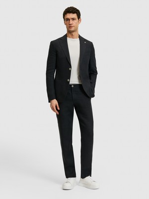 Cacharel Black Slim Fit Elastic Waist %100 Linen Trousers