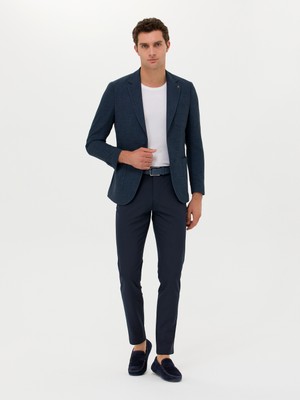 Cacharel Navy Slim Fit Chino Trousers