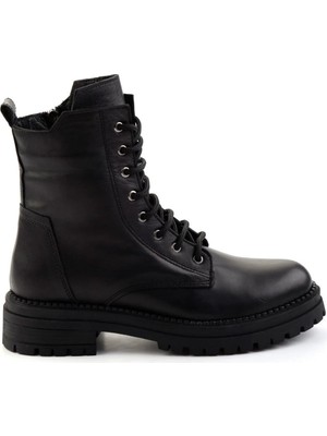 Bambi Black Genuine Leather Women's Boots & Booties K02040451203