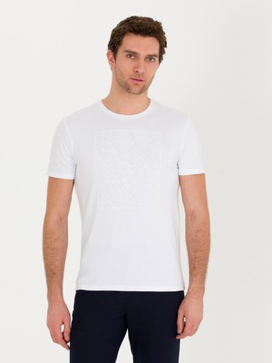 Cacharel White Crew Neck Slim Fit T-Shirt