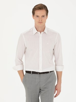 Cacharel Beige Slim Fit Long Sleeve Shirt