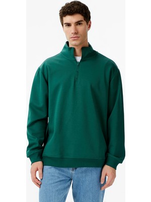 United Unıted4 Men's Green Half Zip Sweatshirt