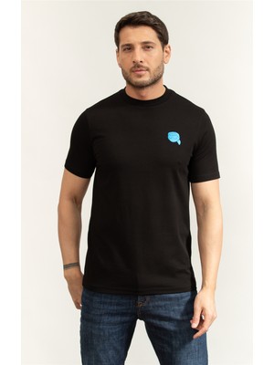 Karl Lagerfeld Men's Crew Neck T-Shirt Black