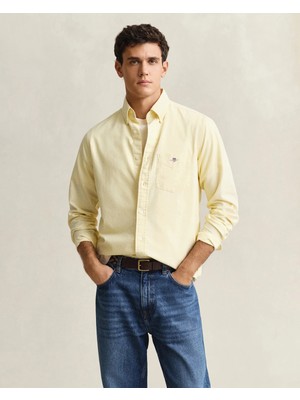 Gant Men's Yellow Regular Fit Logo Shirt
