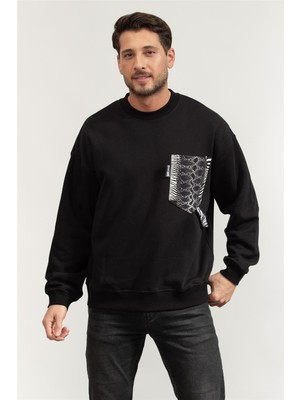 Just Cavallı Just Cavalli Men's Crew Neck Sweatshirt Black