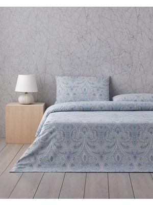 English Home Boho Chic Cotton Double Duvet Cover Set With Sheet 200X220 cm Blue