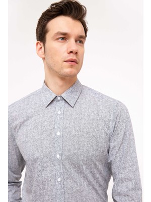 Cacharel Navy Slim Fit Long Sleeve Shirt