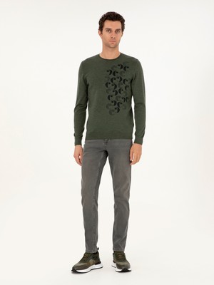 Cacharel Khaki Slim Fit Cotton Blend Jeans