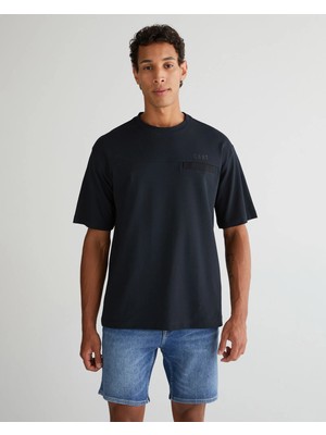 Gant Men's Black Relaxed Fit Crew Neck Logo T-Shirt
