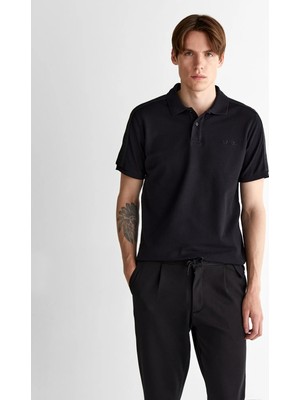 Gant Men's Black Regular Fit Logo Polo