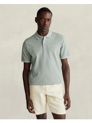 Gant Men's Green Regular Fit Polo Collar T-Shirt