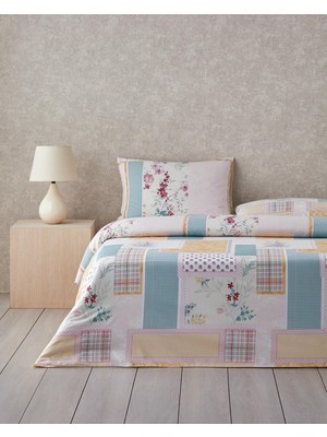 English Home Patch Bouquet Reversible Cotton Double Duvet Cover Set 200X220 cm Green-Yellow