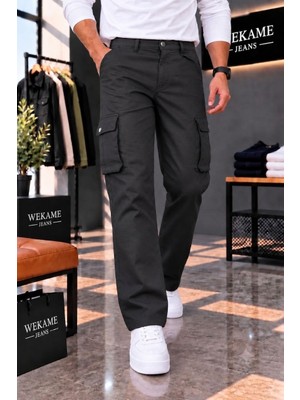 Wkm Erkek Casual Gabardin Regular Fit Kargo Pantolon