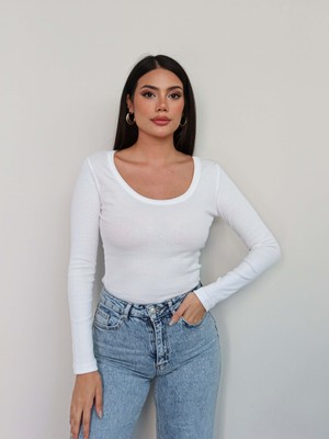 Esra Helvacı Fitilli U Yaka Bluz