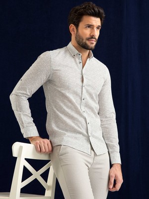 Cacharel Khaki Slim Fit Shirt