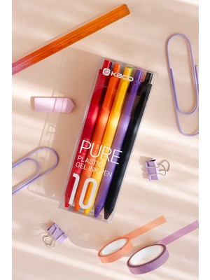 Kaco x Paperora Pure 0.5 mm Renkli Jel Kalem Seti (10 Renk)