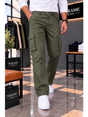 Wkm Erkek Casual Gabardin Regular Fit Kargo Pantolon