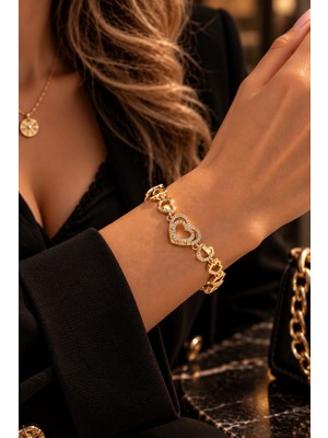 Adata Jewelry Celik Vıp 14K Xuping Zirkon Dolce Bileklik Gold