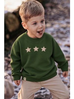 Cigit İnce Mevsimlik Sweatshirt 1-7 Yaş Yağ Yeşili