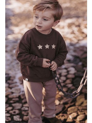 Cigit İnce Mevsimlik Sweatshirt 1-7 Yaş Kahverengi